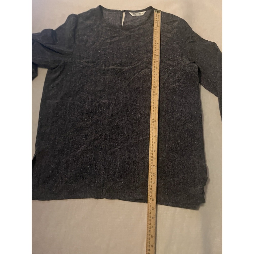 Max Mara Button‎ Loop Close Heathered Navy Women's L/XL - Picture 5 of 8